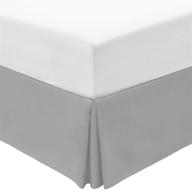 🛏️ queen size mellanni light gray bedskirt - 15-inch tailored drop pleated dust ruffle - easy fit, wrinkle, fade, stain resistant - bed frame and box spring cover - 1 bedskirt (light grey) logo