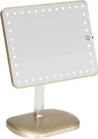 img 3 attached to 💄 Impressions Touch Pro Makeup Mirror: LED Lights, Bluetooth Speaker, & Adjustable 360 Rotation - Rectangle Vanity Mirror with Touch Screen Switch, USB Charging Port - Champagne Gold