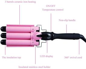 img 3 attached to Керамические бочки для завивки с регулируемой температурой