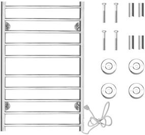 img 4 attached to 🔌 TOYEEKA Curved 10-Bar Electric Wall Mounted Towel Warmer, Hardwired Bath Towel Heater for Warm and Cozy Towels