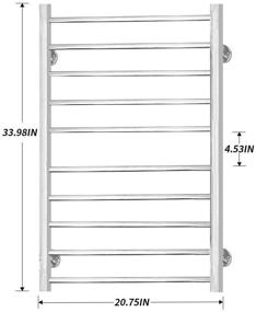 img 1 attached to 🔌 TOYEEKA Curved 10-Bar Electric Wall Mounted Towel Warmer, Hardwired Bath Towel Heater for Warm and Cozy Towels