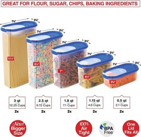 img 3 attached to STACKO Food Storage Containers Set - 20 PC. Airtight Dry Food Storage Container with 🍱 LIDS - Durable Clear Frosted Plastic BPA Free - Space Saver Modular Design - 10 Container Set