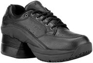 👟 say goodbye to foot pain with z-coil women's legend slip resistant enclosed coil black leather tennis shoe logo