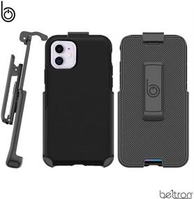 img 2 attached to 📱 BELTRON Belt Clip Holster for OtterBox Symmetry - iPhone 11 6.1" (case not included) Enhanced with Secure Fit, Quick-Release Latch, and Built-in Kickstand