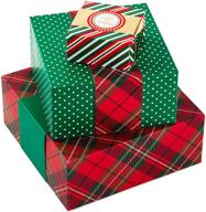 🎁 подарочные коробки hallmark для рождества: разные размеры с оберточными лентами (красный, зеленый, золотой) - снежинки, полосы, точки, клетка. логотип