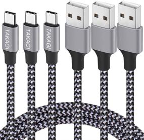 img 4 attached to 🔌 High-Speed USB Type C Cable 3A Fast Charging (3-Pack 6ft) by TAKAGI – Compatible with Galaxy S10, S9, S8, S20 Plus, Note 10, 9, 8 and More!