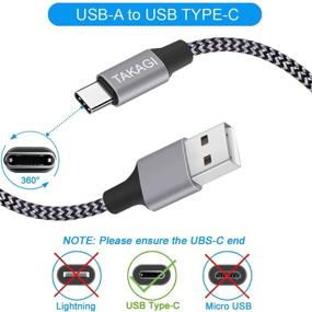 img 3 attached to 🔌 High-Speed USB Type C Cable 3A Fast Charging (3-Pack 6ft) by TAKAGI – Compatible with Galaxy S10, S9, S8, S20 Plus, Note 10, 9, 8 and More!