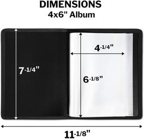 img 2 attached to Dunwell Small Black Photo Album 4x6 - (2 Pack), 24 Pages, Holds Up to 48 Pictures, 4x6 Portfolio Folder for Artwork, Ideal Art Book for Postcards or Picture Storage, Photo Book for 4x6 Pictures