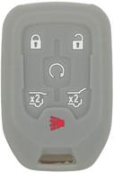 segaden silicone cover protector case holder skin jacket compatible with chevrolet gmc 6 button remote key fob cv4617 gray logo