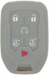 segaden silicone cover protector case holder skin jacket compatible with chevrolet gmc 6 button remote key fob cv4617 gray logo
