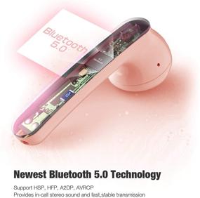 img 2 attached to 🎧 Беспроводные Bluetooth 5.0 наушники с чехлом для зарядки - 30 часов воспроизведения, автоматическое подключение, портативные, внутриканальные наушники