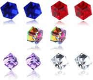 💎 stylish 5 pairs stainless steel clip-on cz water cubic small stud earrings – no piercing required! logo