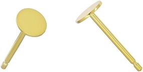 img 3 attached to 💎 4 Pairs Gold Plated 925 Sterling Silver Earring Posts with 0.7mm Pin and 3mm Small Flat Board Glue-On Setting - Includes Earnut Back Safety Clutches (SS277-3)