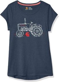 img 2 attached to 👕 Chic and Sporty: Carhartt Girls' Short Sleeve Heather Graphic Tee