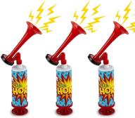 📣 set of 3 artcreativity mini air horn pumps - 10 inch noisemakers for sporting events, parties, celebrations - fun birthday party favors and goodie bag fillers for kids and adults logo