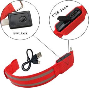 img 1 attached to 🏃 Glowing Safety: 2 Pack LED Armbands for Running & Cycling with USB Charging Cord - Reflective Sports Gear for Night Exercising