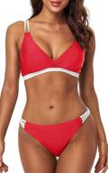 👙 charmo women v neck bikini set: high cut 2 piece tie back swimsuits for stylish beach looks logo