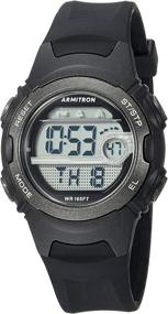 img 4 attached to ⌚ Цифровой хронограф чёрный ремешок из смолы для женщин от Armitron Sport