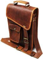 👜 premium distressed leather messenger bag - 13" laptop case & office briefcase for men - stylish gift and functional shoulder bag logo