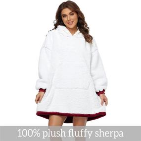 img 1 attached to RXLLDOLY Oversized Sherpa Hoodie Blanket, Wearable Sweatshirt with Pocket and Sleeves, Super Soft Warm Comfy Plush Hooded Blanket for Adult Women Men, One Size