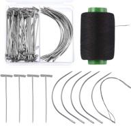 🧶 70-piece wig making pins and needles set - t-pins, c curved needles, and 328 yards thread. ideal for wig making, blocking knitting, modelling, and crafts logo