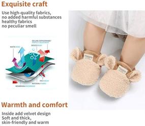 img 1 attached to 👶 TMEOG Soft Anti-Slip Sole Slipper Booties: Warm Baby Slippers for Winter, Infant Toddler First Walkers Shoes