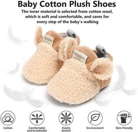 img 3 attached to 👶 TMEOG Soft Anti-Slip Sole Slipper Booties: Warm Baby Slippers for Winter, Infant Toddler First Walkers Shoes