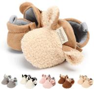 👶 tmeog soft anti-slip sole slipper booties: warm baby slippers for winter, infant toddler first walkers shoes logo