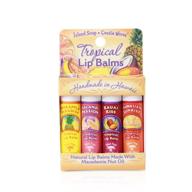 🏝️ island soap & candle works lip balm sticks: convenient 4-pack for soothing and hydrating lips logo