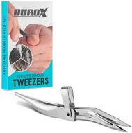 durox tools splinter tweezers - easy splinter removal kit with finely-honed tips, keychain included - (blister pack in paper box) logo