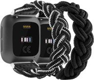 📿 универсальный комплект из 2 эластичных ремешков для fitbit versa/versa 2/versa lite - элегантный плетеный ремешок solo loop для женщин и мужчин логотип