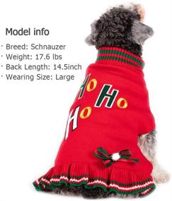 img 1 attached to 🎄 KYEESE Christmas Red Dog Sweater: Turtleneck with Bowtie Knit Pullover - Warm Holiday Dog Outfit