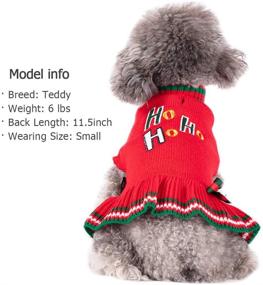 img 2 attached to 🎄 KYEESE Christmas Red Dog Sweater: Turtleneck with Bowtie Knit Pullover - Warm Holiday Dog Outfit