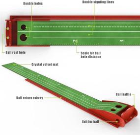 img 3 attached to 🏌️ Kuwork Wood Golf Putting Mat: Indoor/Outdoor Auto Ball Return System – Perfect Golf Practice Aid, Ideal for Home, Office, Backyard Use – Unmatched Gift for Men