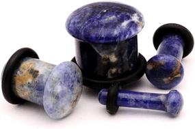 img 1 attached to Single Flare Sodalite Stone Plugs