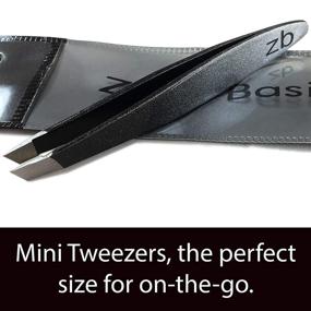 img 3 attached to 💇 Zizzili Basics Mini Slant Tweezers - Ultimate Precision for Eyebrow & Facial Hair Removal (Midnight Ombre)