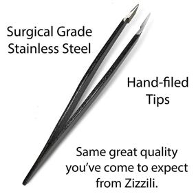 img 2 attached to 💇 Zizzili Basics Mini Slant Tweezers - Ultimate Precision for Eyebrow & Facial Hair Removal (Midnight Ombre)