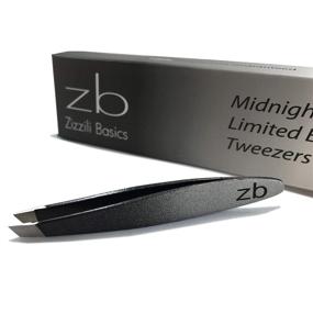 img 4 attached to 💇 Zizzili Basics Mini Slant Tweezers - Ultimate Precision for Eyebrow & Facial Hair Removal (Midnight Ombre)