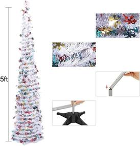 img 2 attached to 🎄 JBENG 5FT Collapsible Pencil Artificial Christmas Tree - Ideal for Apartments, Dorm Rooms, Parties, Shops, Weddings - Festive Decoration