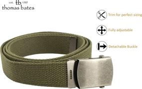 img 2 attached to Cotton Military Belt MADE Olive Men's Accessories