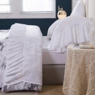 white ruffles bed sheets set ✨ queen size - queen's house cotton sheets-style g logo