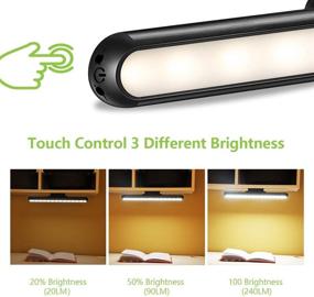 img 2 attached to 🔦 Rechargeable Dimmable Tap Light Bar- Stick On Battery Powered LED Reading Lights for Bedroom, Closet, Bunk Bed Lamp, Headboard- Wireless, Portable, Wall Mounted- Ideal for Bookworms- 2000mAh Battery Capacity