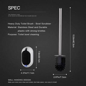 img 3 attached to Modern Durable Yellow UPSTYLE Toilet Bowl Brush with Wall-Mounted Holder - Bathroom Accessory Set