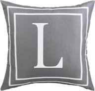 🔤 fascidorm gray english alphabet l throw pillow cover: modern square cushion case for sofa, bed, chair, car - 18 x 18 inch логотип