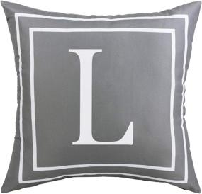 img 4 attached to 🔤 Fascidorm Gray English Alphabet L Throw Pillow Cover: Modern Square Cushion Case for Sofa, Bed, Chair, Car - 18 x 18 Inch