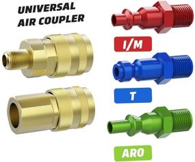 img 2 attached to 🔌 Hromee 18-Piece Air Coupler and Plug Kit: Complete Compressor Accessories with Quick Coupler, Brass Ball Valve, and Swivel Air Plug