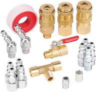 🔌 hromee 18-piece air coupler and plug kit: complete compressor accessories with quick coupler, brass ball valve, and swivel air plug logo