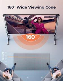 img 2 attached to 🎬 Экран проектора 120 дюймов 4K HD - Складной, не мнущийся экран с коэффициентом усиления 1.1, соотношением сторон 16:9, углом обзора 160° - идеально подходит для уличного домашнего кинотеатра, поддерживает переднюю и заднюю проекцию.