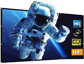 img 4 attached to 🎬 120 Inch 4K HD Projector Screen - Foldable Wrinkle-Free Movie Screen with 1.1 Gain, 16:9 Aspect Ratio, 160° Viewing Angle - Ideal for Outdoors Home Theater, Support Front & Rear Projection