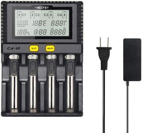 img 4 attached to Ultra-Fast 18650 Battery Charger by MiBOXER - 3A/Bay Rapid Charging for AA AAA D 26650 18490 18350 18500 RCR123 Li-ion/IMR/INR/ICR/Ni-MH/Ni-Cd - LCD Display, Intelligent Temperature Control